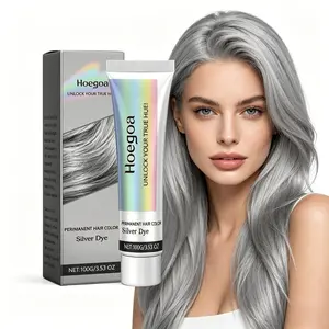 Silver Gray Hair Color Cream Smooth Shiny Hair Dye Long Lasting Gentle Formula Easy Use Voluminous Hair Look Hair Color Product