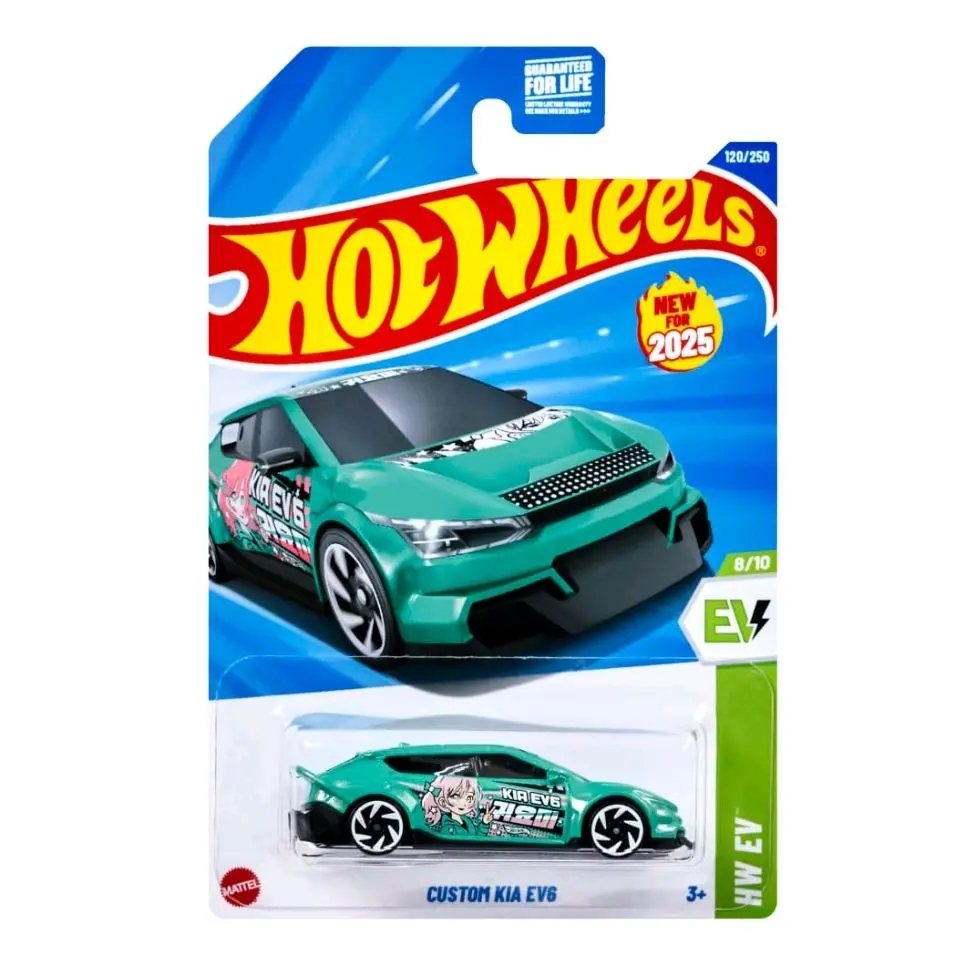 Hot Wheels Custom Green Kia EV6 Diecast Metal Car - Collectible Model Car Toy with Durability and Detail