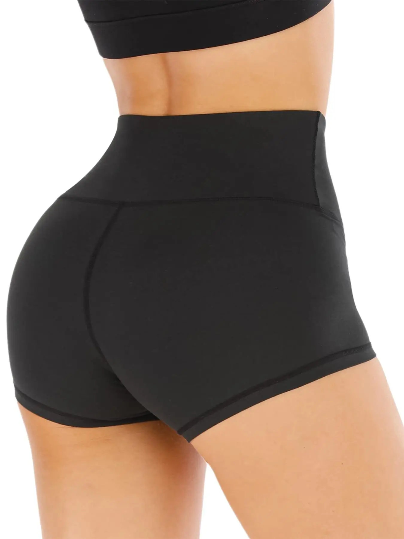 Sporty Women's Solid Color Sports Skinny Gym Shorts, Summer Clothes Women, High Stretch Sport Shorts for Yoga Running Workout, Ladies Sportswear Cloth