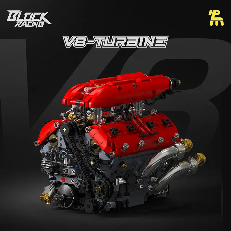 Working V8 Engine Block Collectible Model Building Kit - Do It Yourself, Plastic Parts & Assembly Pieces, STEM Learning Toy, Hobbyist Gift Pick for Teen+ Adults, V8 Engine Realism Desktop Decor, Model Building Kits