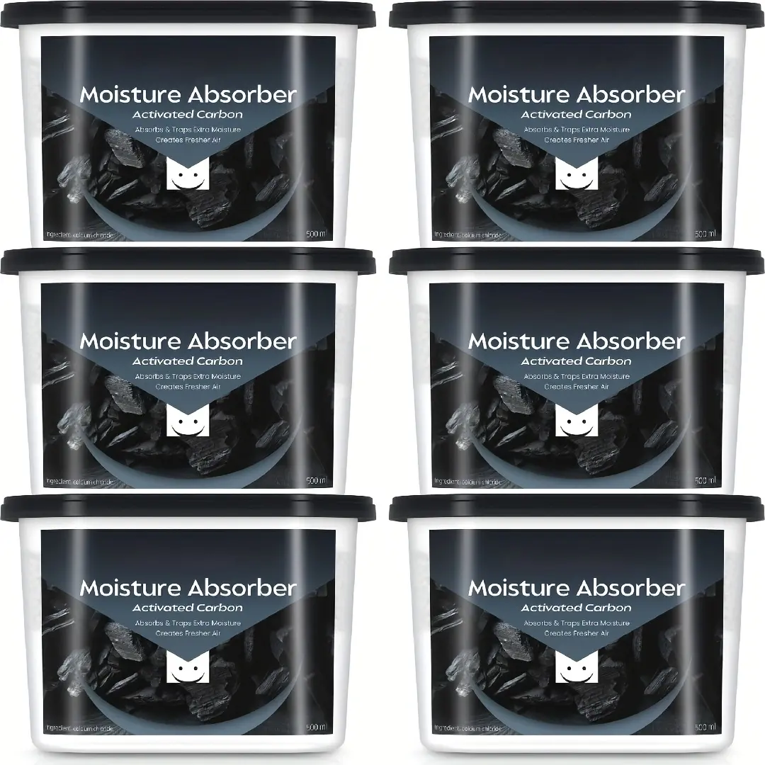 Scented Lavender Aroma Moisture Absorber Boxes, 6-Pack 10.5 Oz Refillable Closet Dehumidifiers for Bathroom, Basement
