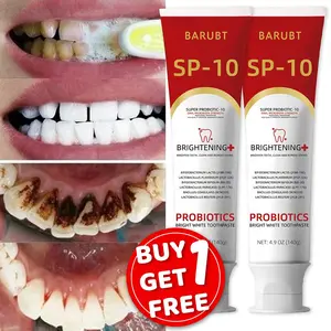 2-Piece Set 2026 New Probiotic Bright White Toothpaste Sp-10 Fluoride-Free Prevents Plaque Improves Oral Hygiene Gum Health Daily Use