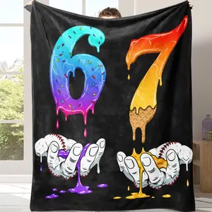 Countdown Sale! Soft flannel digital 67 patterned blanket Warm and for Sofa, Office, Bed, Camping, Travel, All Seasons Gift A warm nap blanket Suitable for all four seasons Suitable for giving as gifts to friends, parents an
