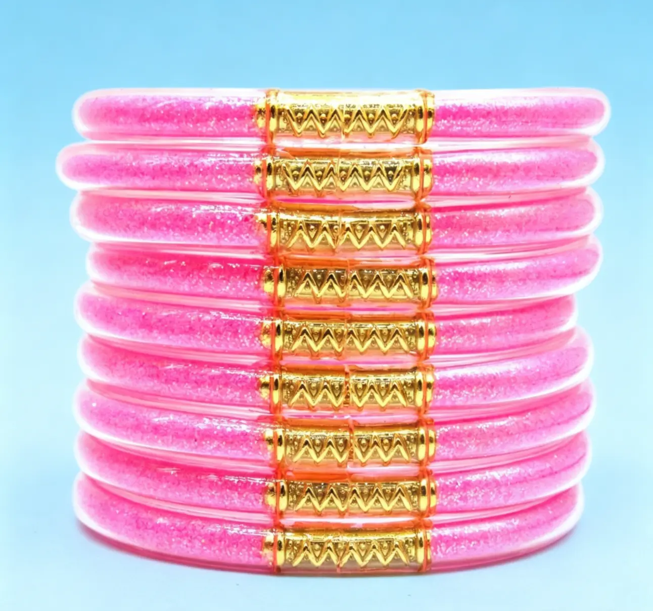The rose-red all-weather bracelet can be stacked and waterproof ☆   (9 pieces)
