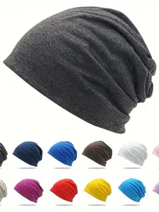 Women's Chemo Headscarf Set, Three-Piece Cancer Care Accessory, Multicolor Hijab Scarf & Hat Combo, One Size Fits All, Beanie Fitted