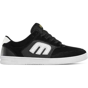 ETNIES Serin Skate Shoes - Black & White Cupsole Design with Reinforced Upper & System Flo2 Venting for High-Impact Skating