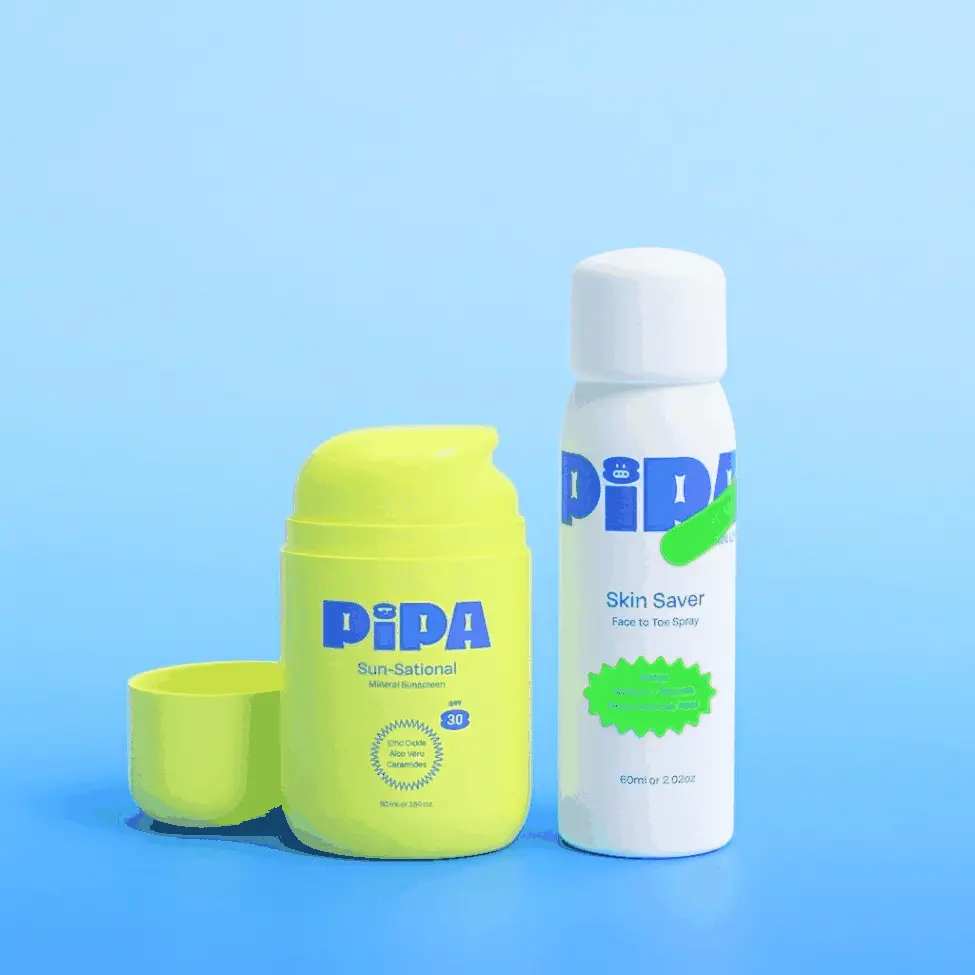 Sun Saver Duo by Pipa Skincare, SPF 30 Sun-Sational Sunscreen and Skin Saver Hypochlorous Acid Spray