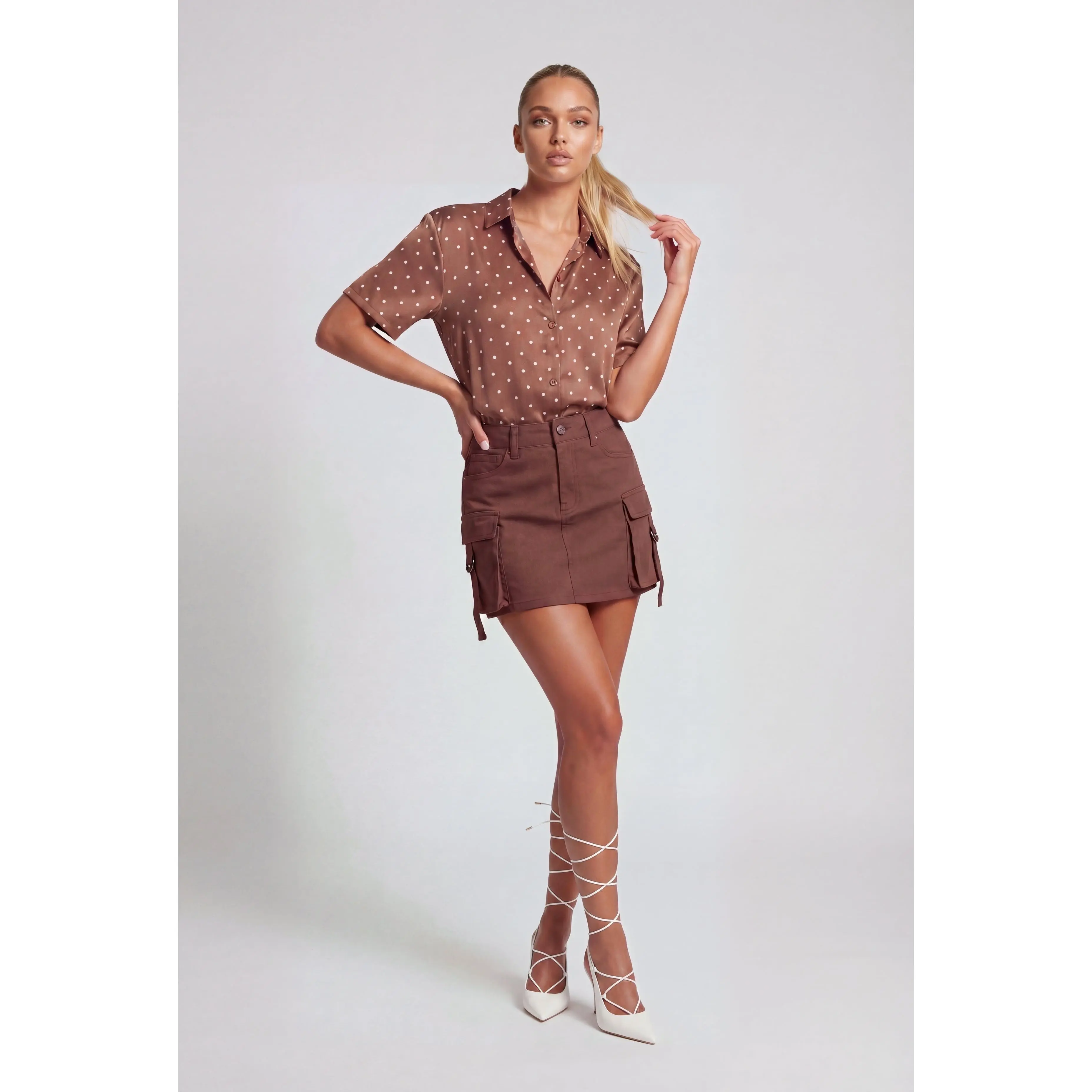 Soleil Twill Mini Cargo Skirt
