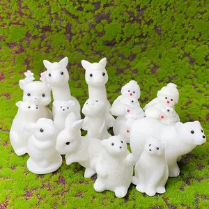 Christmas Crystal Raw Stones White Jade  Carved Snowman The deer Rabbit Model Figurine Crystal Healing Home Decoration