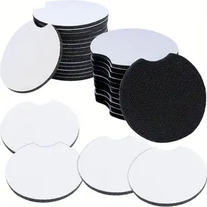 10PCS Neoprene Sublimation Blank Car Coasters, 2.75 In Circular Opening Blank Sublimation Coasters For Thermal Sublimation DIY Crafts, Car Coasters, Decorative Coaster