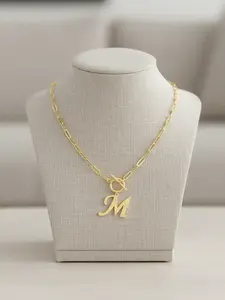 Letter Pendant Necklace, Necklace Initial for Women, Stainless Steel Ot Buckle Jewelry for Party, Daily Clothing Decor, Trendy All-match & Exquisite Jewelry for Birthday Gift