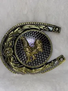 Rooster Horseshoe Belt Buckle
