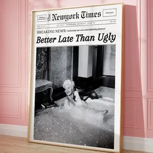 [Sale off up to 65%][Free Ship][No Frame] Newspaper Print, Retro Posters, Girly Prints, Luxury Wall Decor