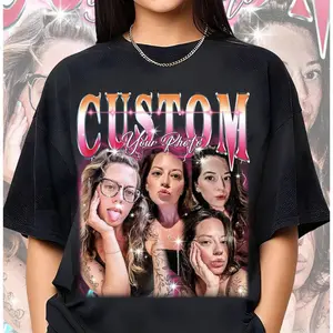 Custom Bootleg Rap Tee, Personalized Custom Boyfriend Girlfriend Shirt, 90's Graphic Tee, Insert Your Name Photo Design, Crewneck Sweatshirt