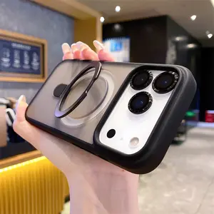 Premium Magsafe Wireless Charging Protective Case Cover for Iphone 17 Pro Max 16 15 14 13 12 11 Pro Max Plus Air with Magnetic Ring Stand And Camera Protection