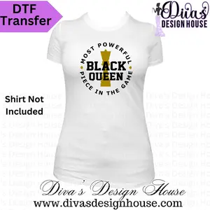 Black Queen Ready to Press DTF Transfers