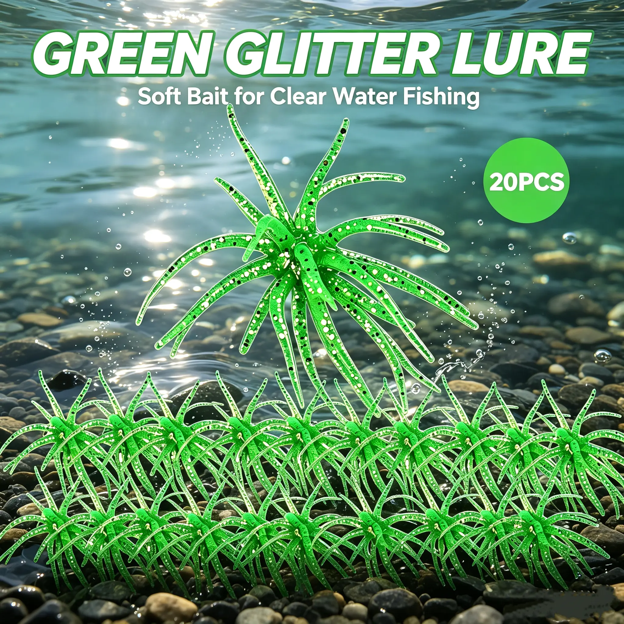 20PCS Fishing Lures for Freshwater – Realistic Sea Urchin Bait, Floating Artificial Fishing Lures with Lifelike Details, Durable Soft Bass Baits