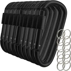 10PCS Aluminum Carabiner w/Lock 3 Inch | D Shape Heavy Duty Buckle | Small Carabiner Clip, Key Ring, Backpack Clip