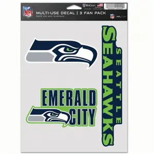 Wincraft 9416607763 NFL Seattle Seahawks Decal Multi Use Fan - Pack of 3