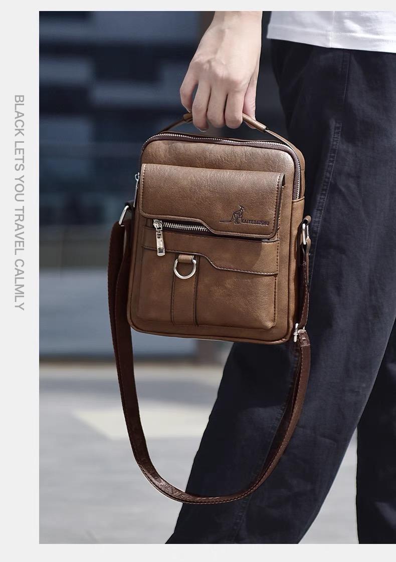 TikTokShopBlackFriday Men's Casual Shoulder Bag, Large Capacity Multifunctional PU Travel Crossbody Bag, Waterproof & Wear-Resistant, Versatile Fashion Bag TikTokShopBlackFriday Men's Casual Shoulder Bag, Large Capacity Multifunctional PU Travel Crossbody Bag, Waterproof & Wear-Resistant, Versatile Fashion Bag