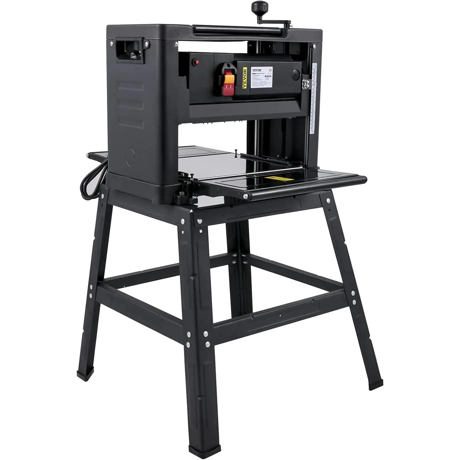 VEVOR Thickness Planer - 13-Inch Benchtop Wood Planer, 2000W, 8000 rpm, 15 AMP, Foldable, 6m/min Planing Speed, Iron Stand, Dust Exhaust for Woodworking