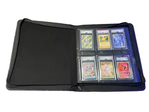 6 Pocket Graded Card Binder- Holds 60 Graded Cards, Premium Trading Card Binder with 6 Pocket Graded Card Sleeves (Black)