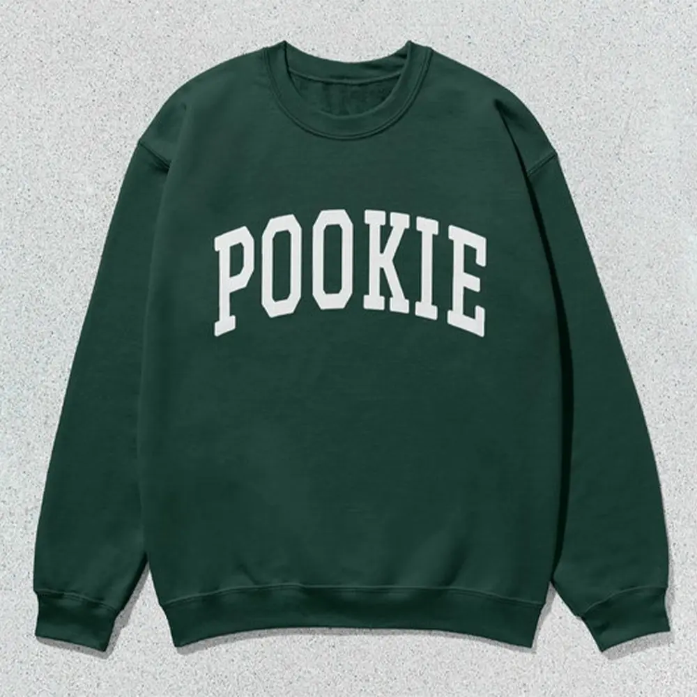 Pookie Varsity Sweatshirt, Trendy Collegiate Crewneck, Aesthetic Unisex Pullover, Cute Cozy Sweater Gift for Her, TikTok Inspired Preppy Sweatshirt