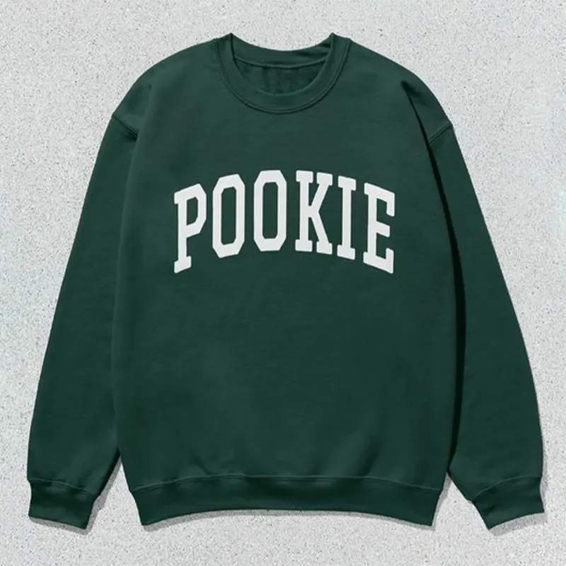 Pookie Varsity Sweatshirt, Trendy Collegiate Crewneck, Aesthetic Unisex Pullover, Cute Cozy Sweater Gift for Her, TikTok Inspired Preppy Sweatshirt
