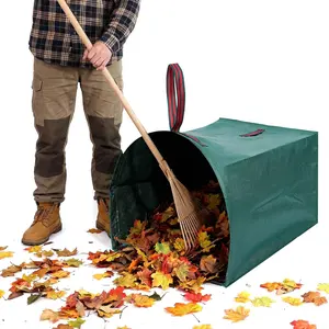 53 Gallon Leaf Collector, 1 Pack Reusable Yard Waste Bags Lawn Leaf Bags With Dustpan-Style Opening And Handle, For Leaves,Grass,Storm Debris,Construction Waste, Heavy-duty&Foldable