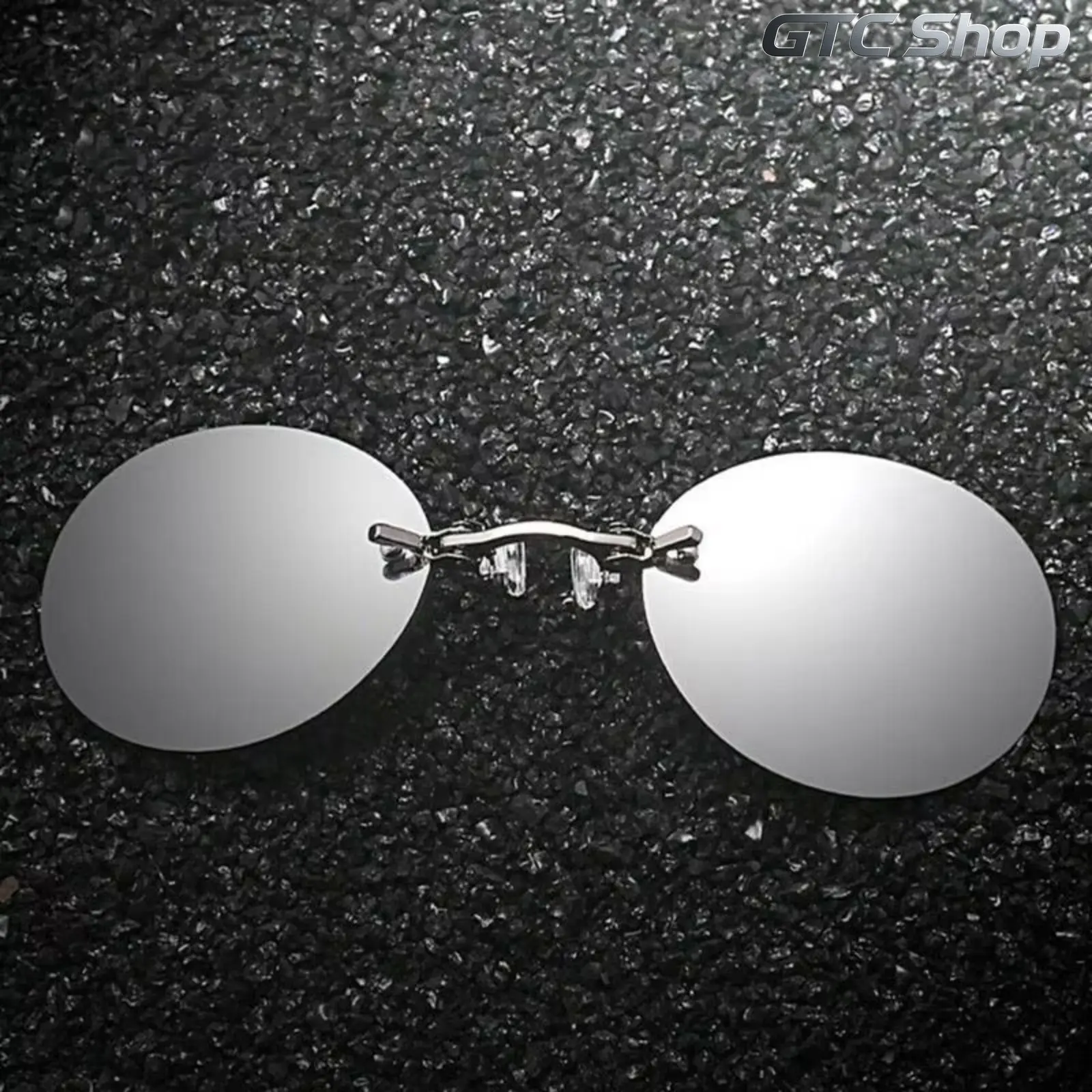 Men's 1/2Pcs Mini Rimless Clip-On Round Sunglasses, Vintage Retro Trendy Sports Eyewear, Ultra-Light Frameless Design, Slim Nose Clip, Casual Shades, Men's Accessories, Summer Outdoor Use