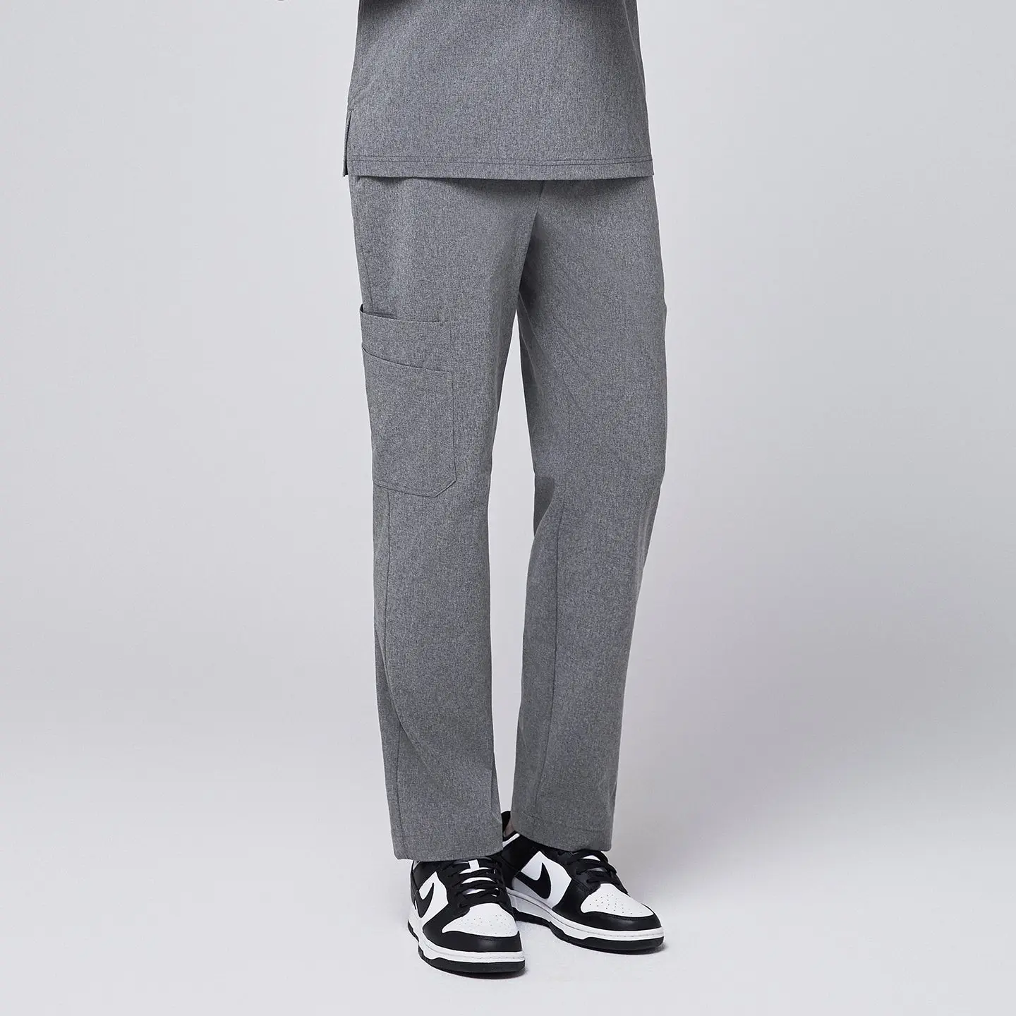 Zenir | Men's Pocket Straight Scrub Pants - Ash Gray