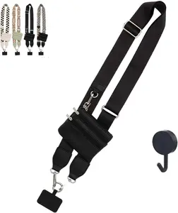 Clip and Go Strap for Phone with Wallet Crossbody,Phone Strap with Zipper Pouch and Adjustable Chain