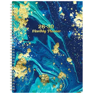 2026-2030 Monthly Planner/Calendar, Spiral bound planner, 5-Year Monthly Planner, Blue Marble with Gold Accents Cover Notebook, Yearly Calendar Planning, Monthly Tabs, 60-Month Calendar, 5.5 x 8.3 inches, 71 Sheets/142 Pages Thick P