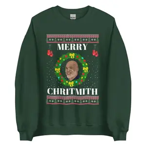 Merry Chrithmith Ugly Christmas Sweater, Mike Tyson Funny Christmas Sweatshirt, Ugly Christmas Sweater Menswear Athletic