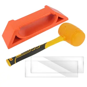 Floor Gap Fixer Tool Kit with Hammer for Laminate, Vinyl & Hardwood Floors - Heavy-Duty Nylon Plank Puller with  Adhesive Pad, DIY Floor Gap Repair Tool Set