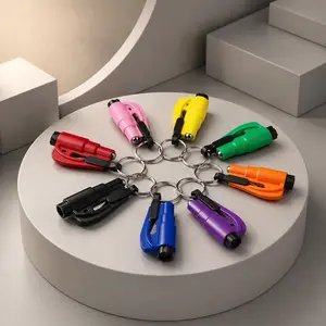 3-in-1 Safety Tool - Colorful Keychain Design for Versatile Use