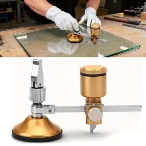 Precision Roller Compass Glass Cutter, Adjustable Circular Cutting Tool for Glass Tile Mirror Hole Cutting, Portable DIY Glass Processing Tool with Smooth Stable Accurate Cutting