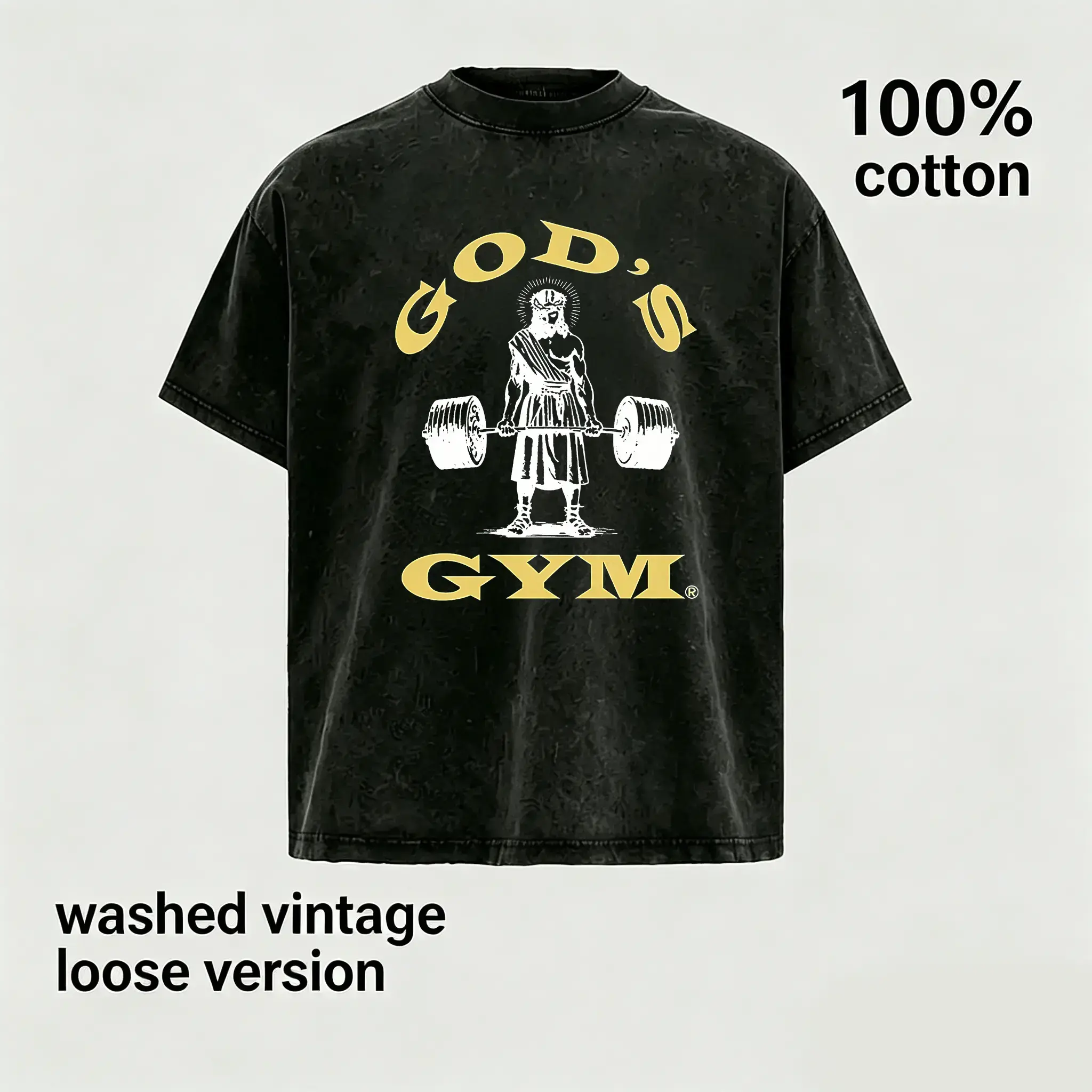 Men's 100% Cotton Vintage Washed Heavyweight Oversized Shortsleeve Crewneck Strength Training Gym Graphic Tshirt - Loose Fit Tropical Pump Cover, Retro Menswear Casual Athletic Top Gift, Casual Crewneck Tshirt, Oversized T Shirt, Premium Cotton, Crew Neck