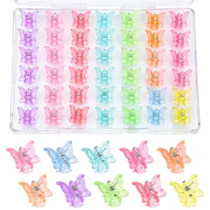 80Pcs Butterfly Hair Clips for Girls, 0.6Inch Mini Hair Clips In  - 90s outfits for women - Small Barrettes Hair Accessories For Girls Toddlers kids With Storage Box, Tiny Claw Clips Bulk