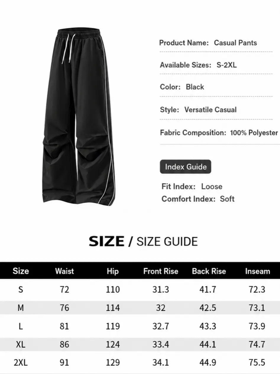 Unisex baggy wide-leg sweatpants; men’s casual athletic pants made from soft fabric with an elastic waistband and drawstring; loose fit with side stripes; breathable, lightweight sports fitness streetwear pants; all-day comfort and versatile for everyday Unisex baggy wide-leg sweatpants; men’s casual athletic pants made from soft fabric with an elastic waistband and drawstring; loose fit with side stripes; breathable, lightweight sports fitness streetwear pants; all-day comfort and versatile for everyday