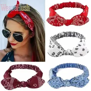 4-Piece New Rabbit Ear Knotted Elastic Headbands for Women, built-in steel wire for fixed shape and easy styling, soft stretch hair accessories, cute rabbit ear design, ideal for face washing, skincare, makeup and daily casual hair decoration.