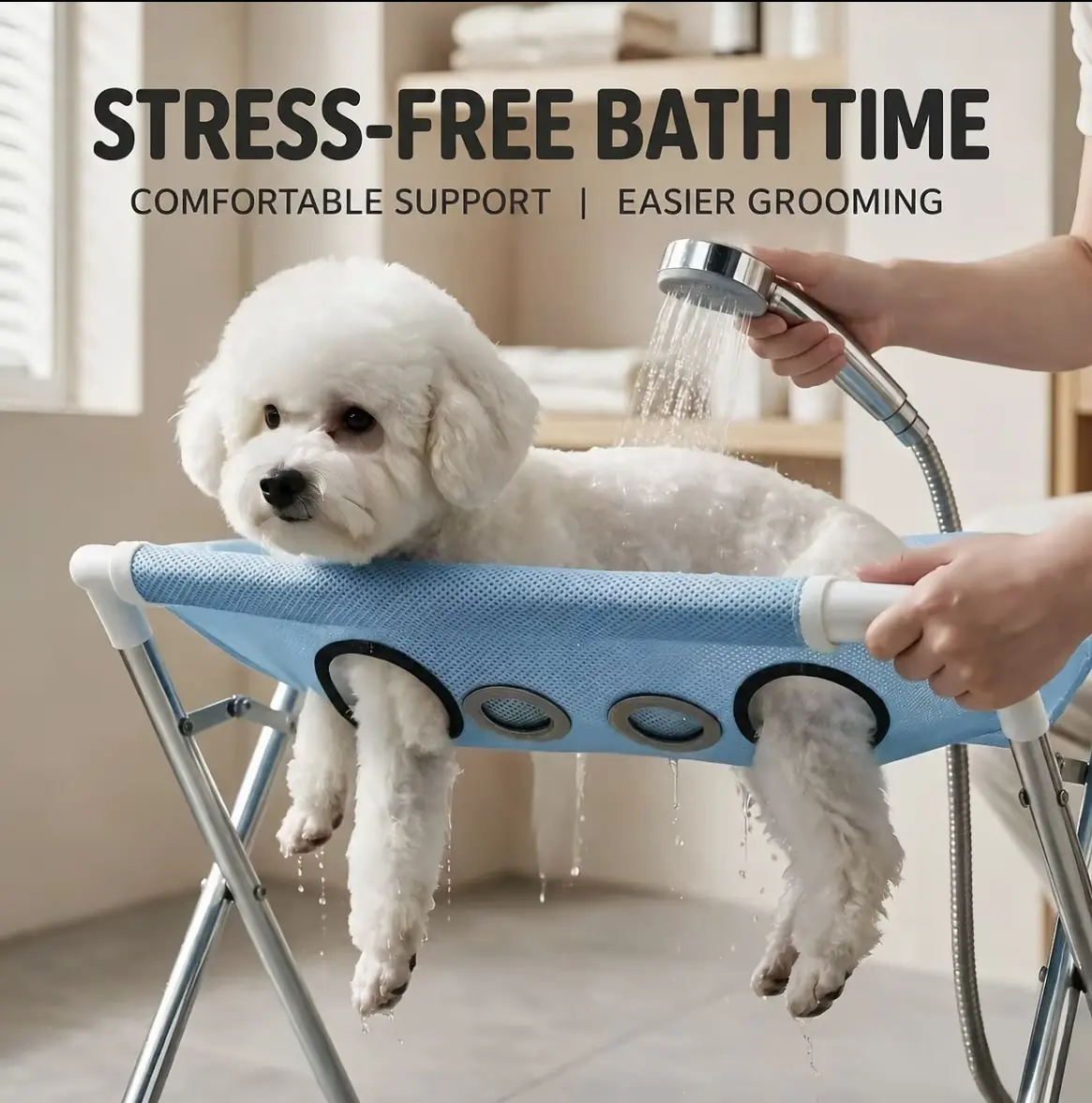 Stress-Free Bath Time Dog Wash Rack with Comfortable Support for Easier Grooming and Stress-Free Bathing