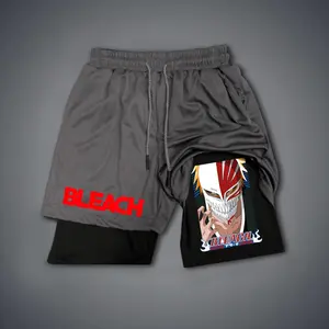 Anime Double-Layer Sports Shorts Graphic Shorts Black Shorts Camo Shorts Streetwear Shorts Men Outfits Men Short Shorts Vacation Outfits Shorts