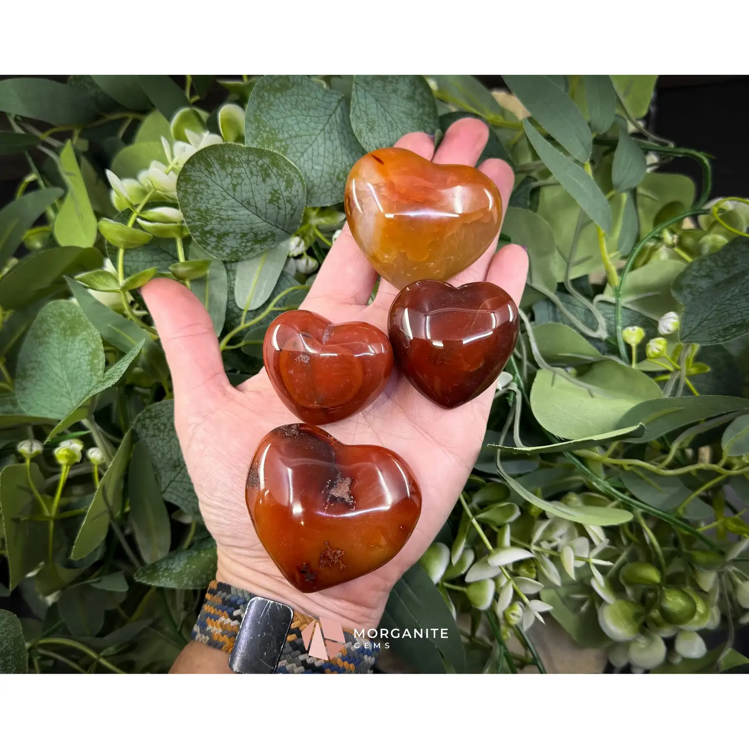 Carnelian Heart Crystal (45–60mm) with Info Card | Love, Confidence & Creativity