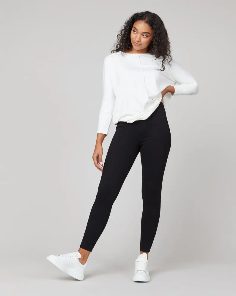 Women's Spanx Jeanish Ankle Leggings - Nylon Fabric Bottoms with Pockets