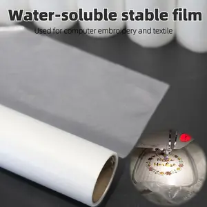 20m Roll Computer Embroidery Cold Water Soluble Film, Stabilizer for Fine Patterns, Prevents Shrinkage, Covers Fleece/bobble, 3 Sizes 35µm