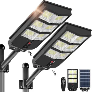 6800W Solar Street Lights Outdoor - 7000K Solar Lights Outdoor Waterproof Dusk to Dawn, Commercial Solar Parking Lot Lights with Motion Sensor, Solar Powered LED Street Light for Yard, Outside