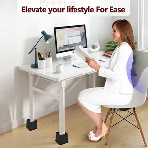 Heavy Duty Bed Risers - Set of 4 Adjustable Furniture Risers, Elevation Heights of 3, 5 & 8 Inches, Supports Up to 1,300 lbs for Bed, Couch, Table & Chair