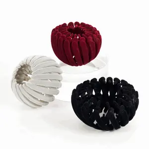 [RUBY VIBE CO] Ruby's FlexiNest Hair Barrettes BR14 - Effortless Hair Elegance Anytime in Red White & Black