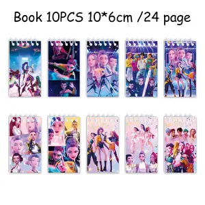 Kpop Cartoon Hunter Girl Spiral Notebook Set, K-Pop Mini shorthand book Ideal for Class Notes and Diary Records, Perfect for Students and Journalists